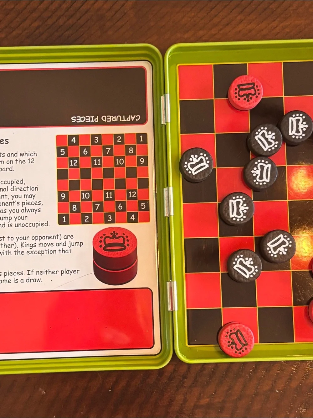 Checkers Magnetic Game - Red & Blue